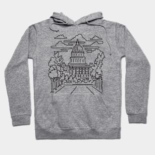 US Capitol Building in Washington DC USA Monoline Art Hoodie